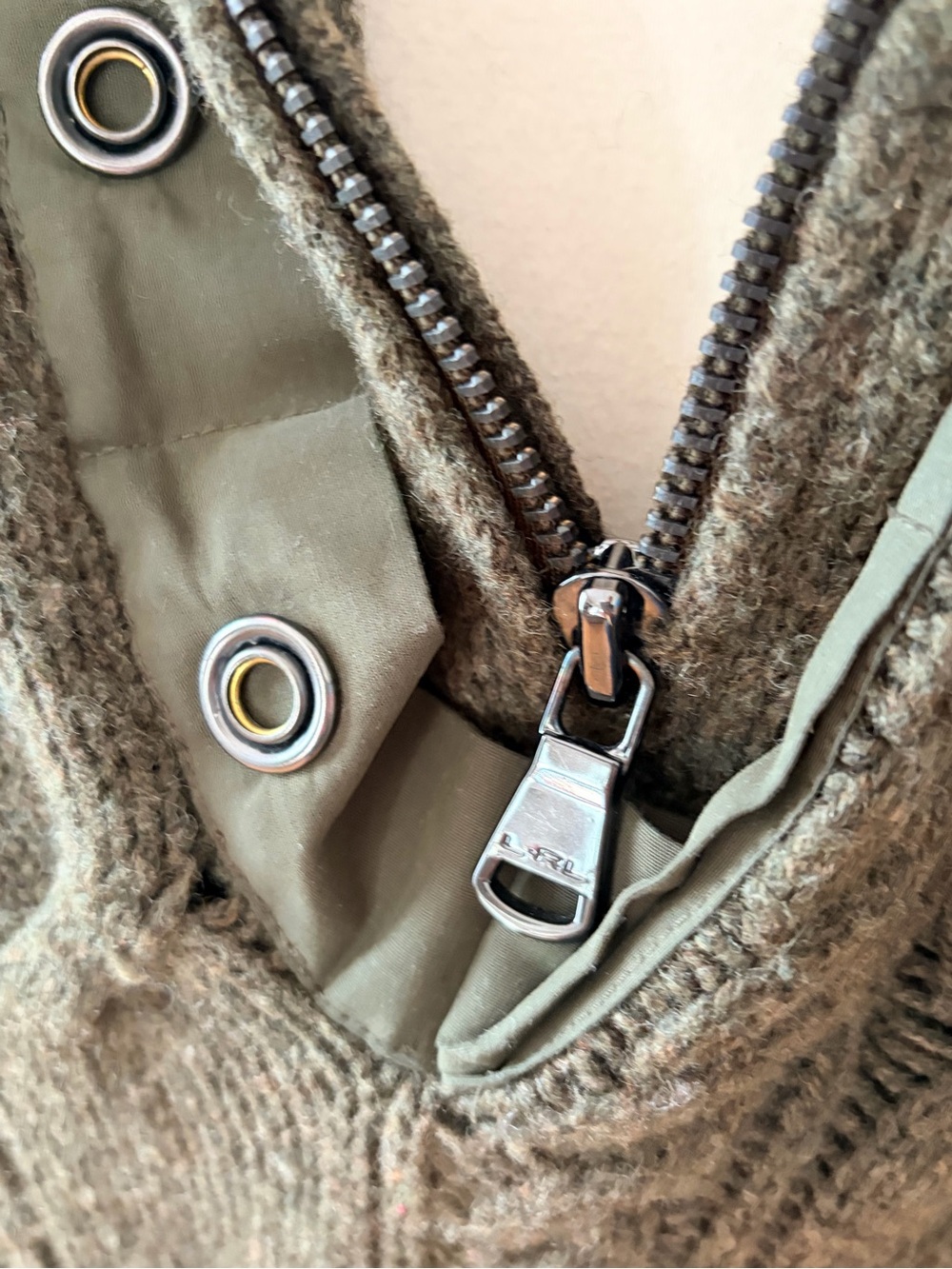 Vintage 90s Ralph Lauren Wool Hooded Sweater Green Polo - Picture 8 of 14